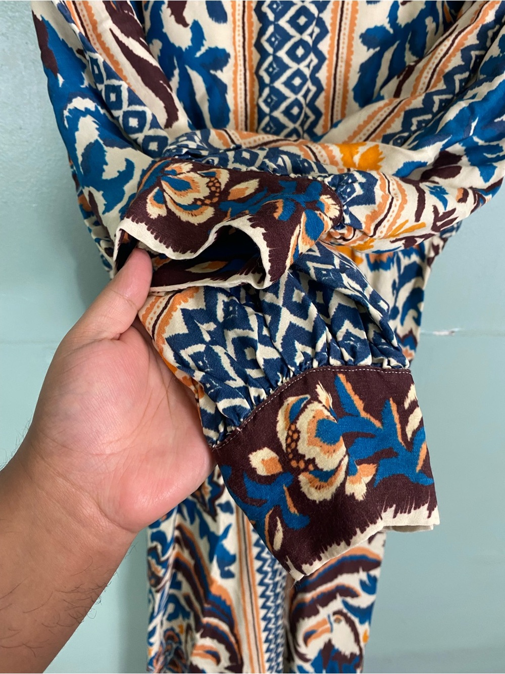 Farm Rio Toucan Scarf Sand Midi Dress Large - Picture 9 of 10